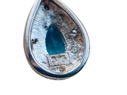 9ct Gold Topaz & Diamond Pendant