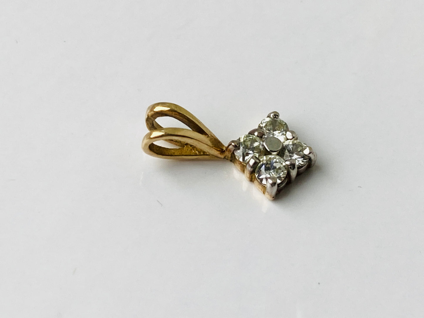 9ct Gold Four Stone Diamond Pendant