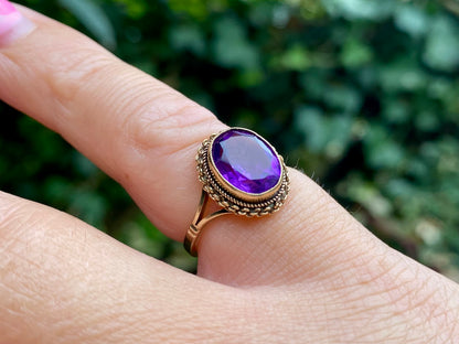 Vintage 9ct Gold Amethyst Ring