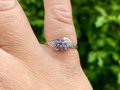 9ct Gold Tanzanite & Diamond Ring