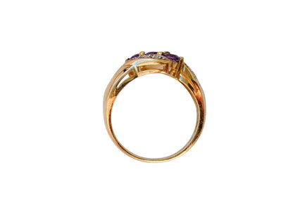 9ct Gold Amethyst & Diamond Ring