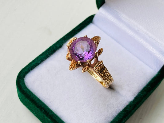 Vintage 9ct Gold Amethyst Ring