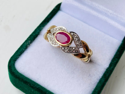 9ct Gold Ruby & Diamond Ring