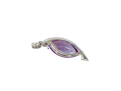 9ct Gold Amethyst & Diamond Pendant