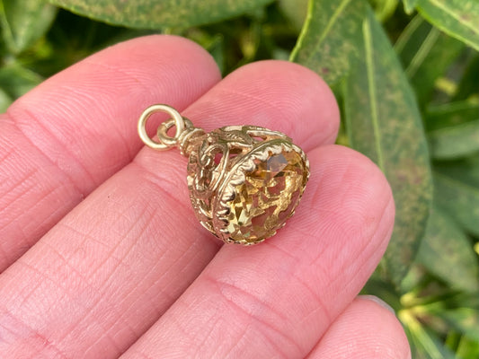 Vintage 9ct Gold Citrine Pendant