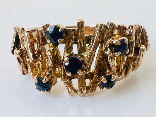 Vintage 9ct Gold Sapphire Ring