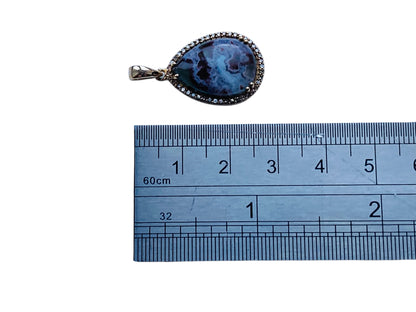 9ct Gold Agate & Diamond Pendant