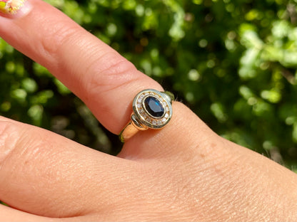 9ct Gold Sapphire & Diamond Ring