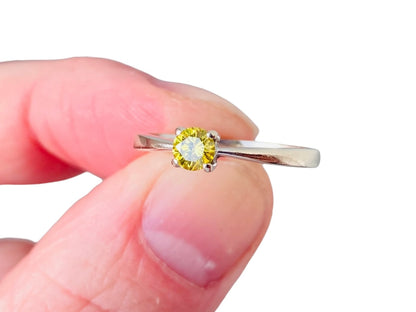 18ct Gold Yellow Diamond Solitaire Ring