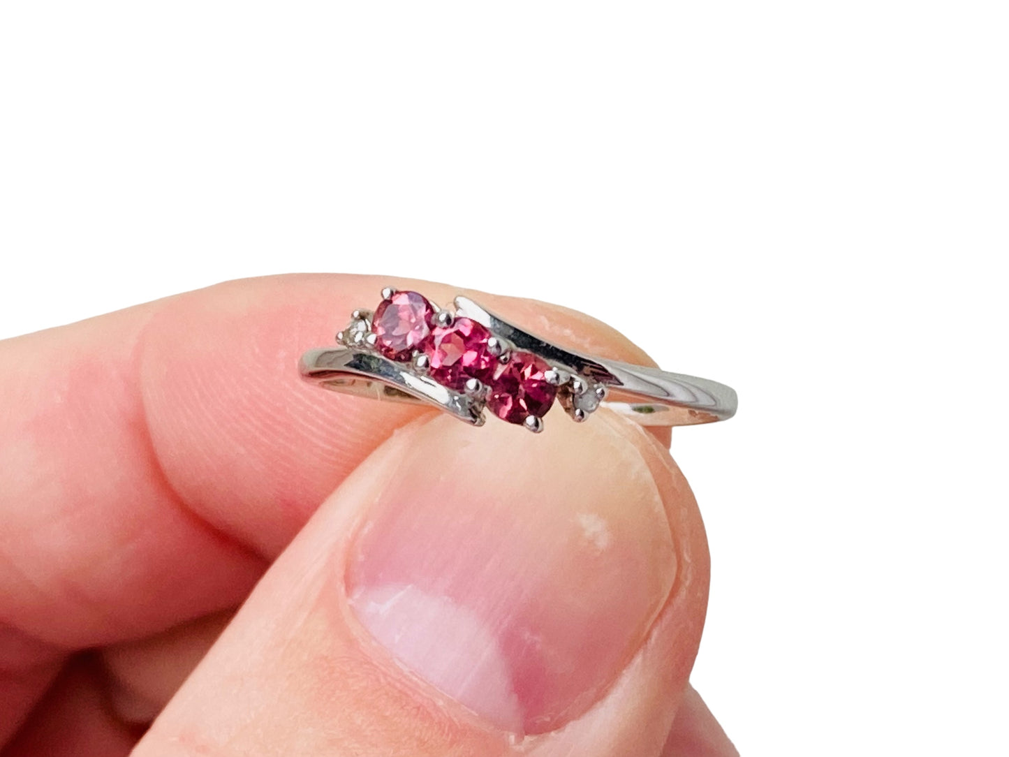 9ct Gold Pink Tourmaline & Diamond Ring