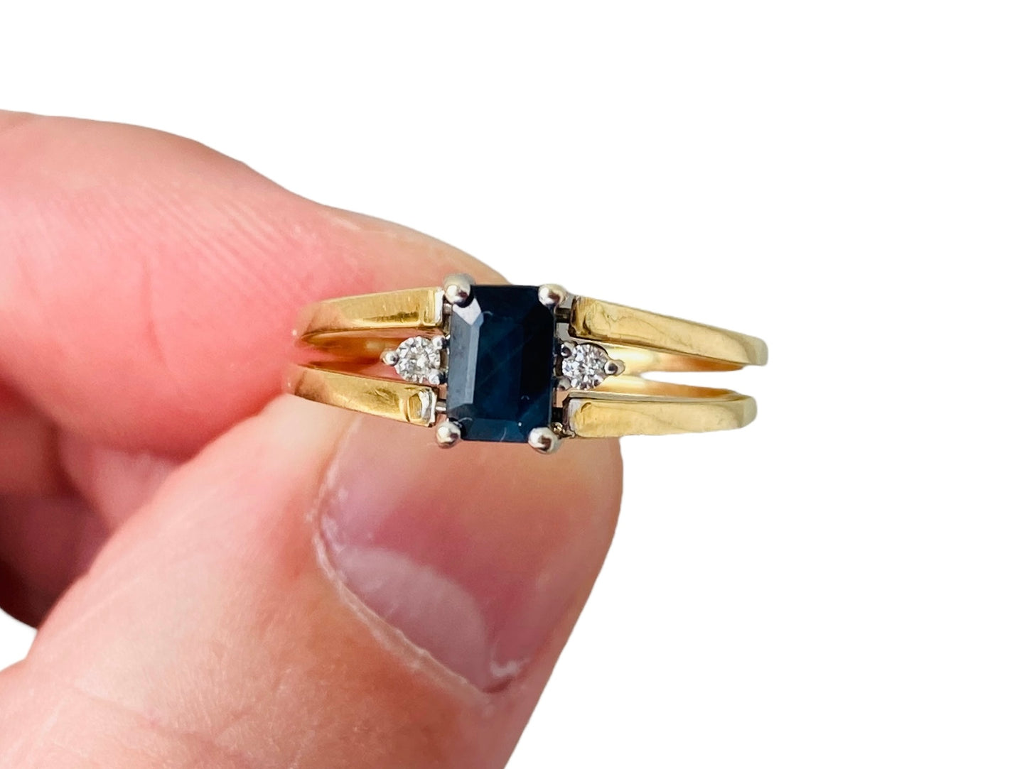 Vintage 18ct Gold Sapphire & Tanzanite Flip Ring