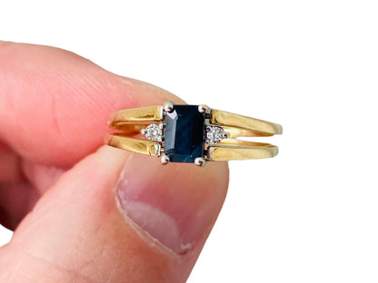 Vintage 18ct Gold Sapphire & Tanzanite Flip Ring
