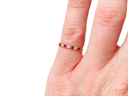 Vintage 18ct Gold Ruby & Diamond Ring