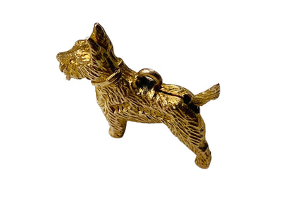 Vintage 9ct Gold Scottie Dog Moving Tongue Pendant or Charm