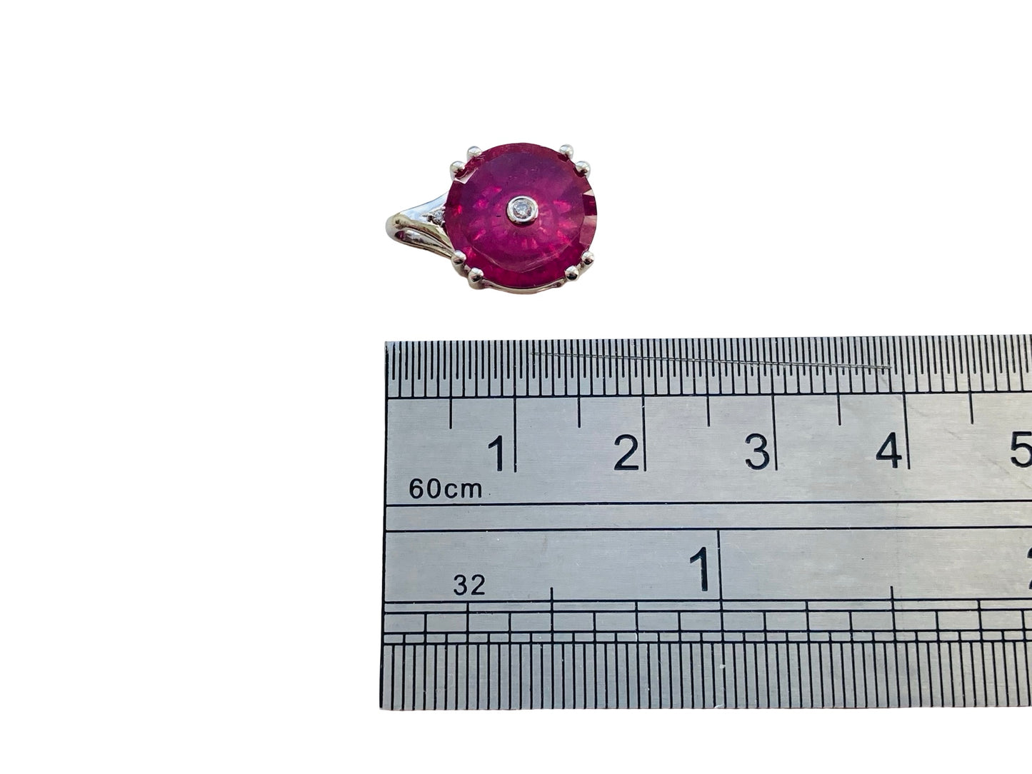 9ct Gold Ruby & Diamond Lehrer Pendant