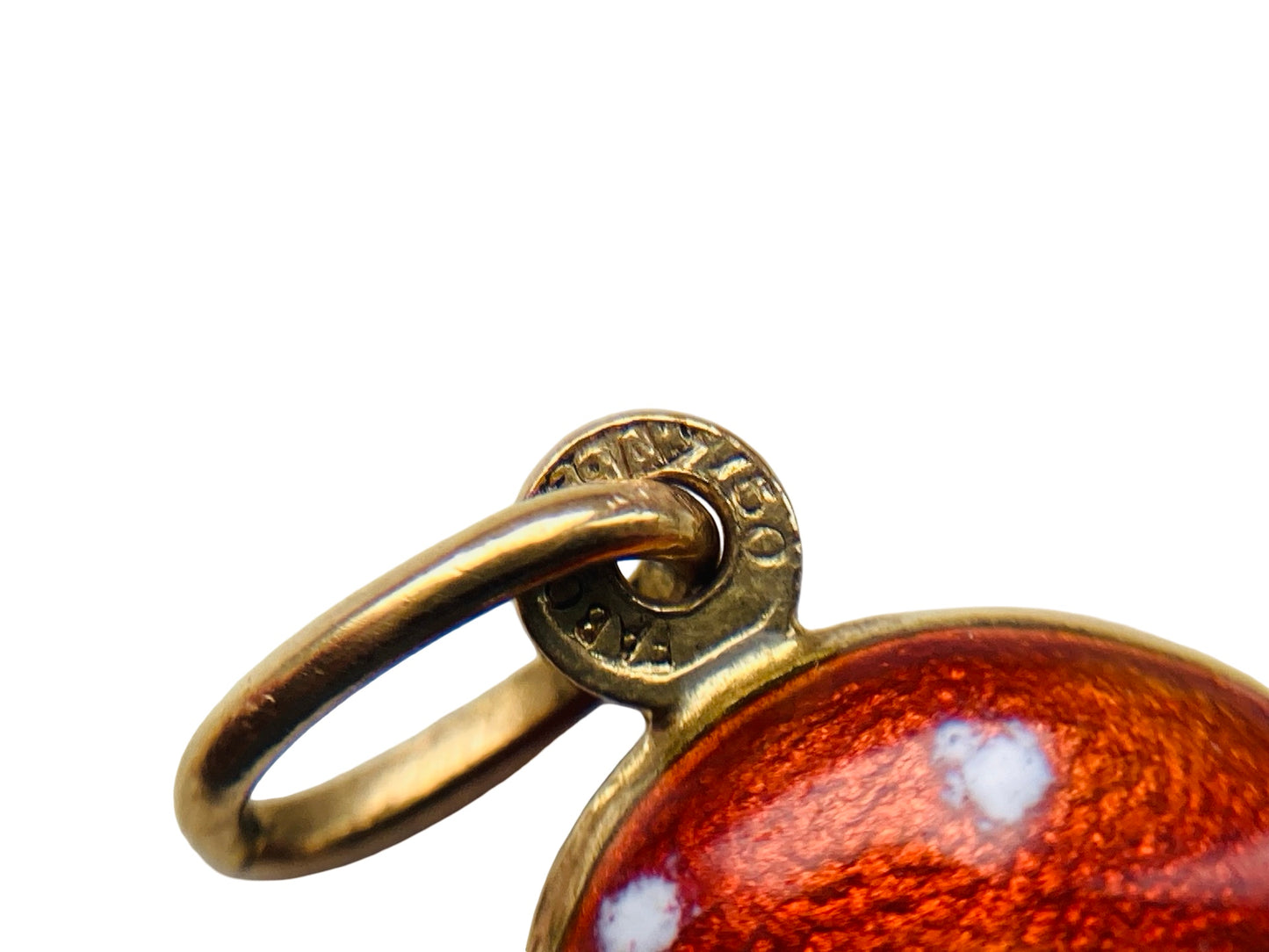 18ct Gold Enamel Mushroom Toadstool  Pendant Or Charm