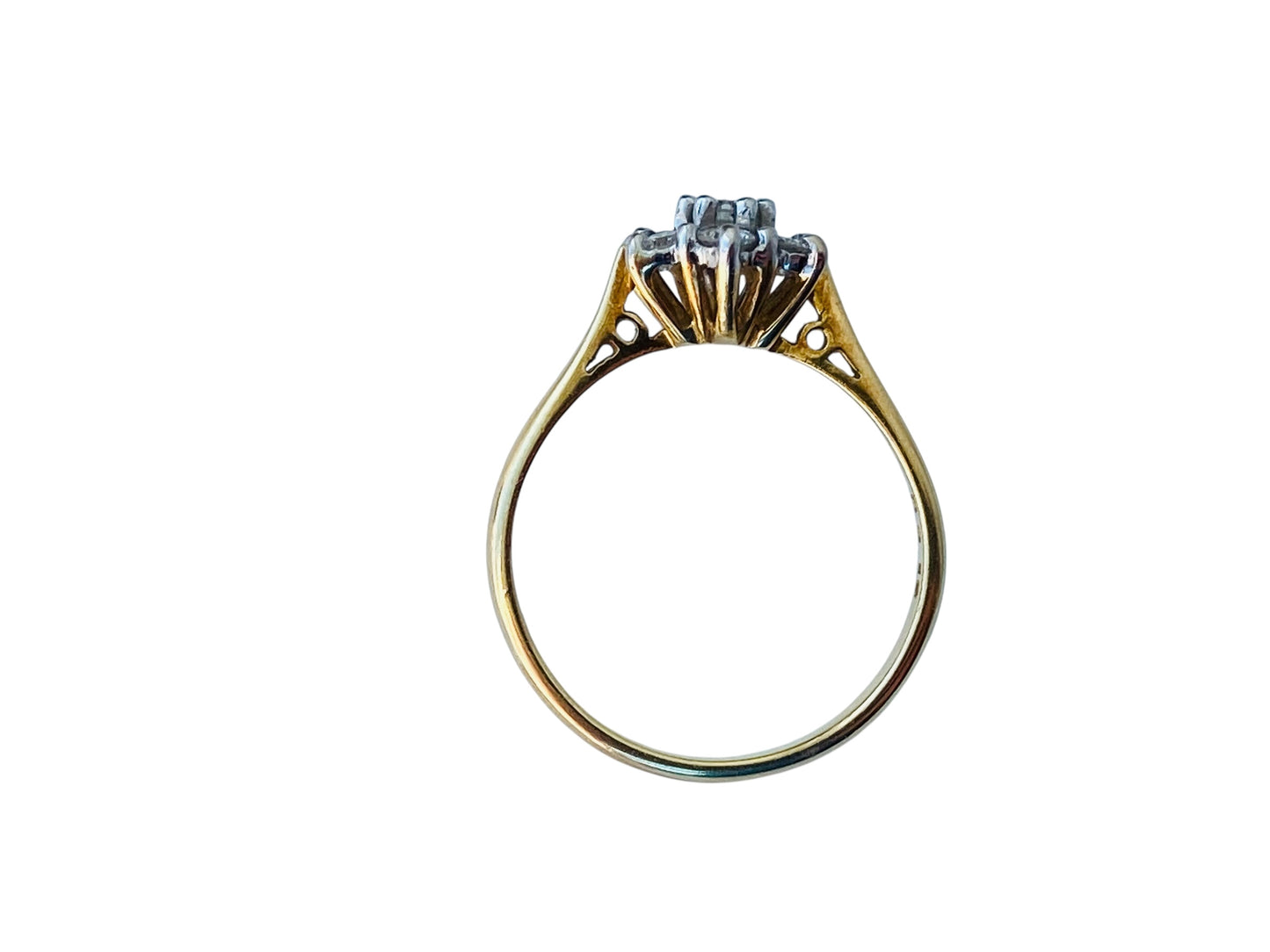 Vintage 18ct Gold 0.50ct Diamond Daisy Ring