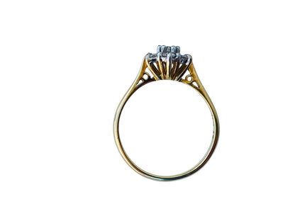 Vintage 18ct Gold 0.50ct Diamond Daisy Ring