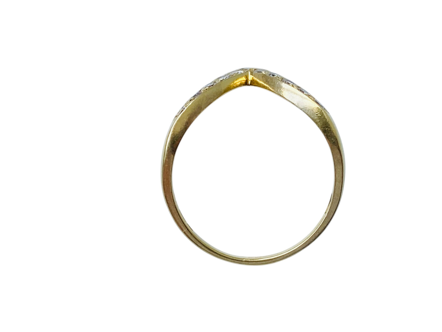 18ct Gold Diamond Wishbone/Chevron Ring