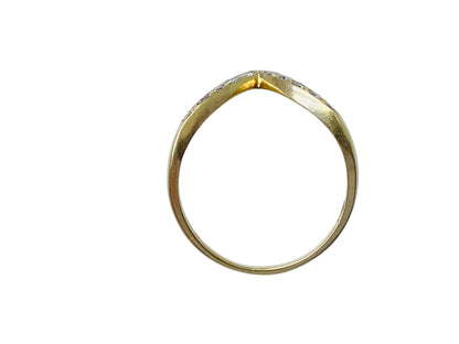 18ct Gold Diamond Wishbone/Chevron Ring