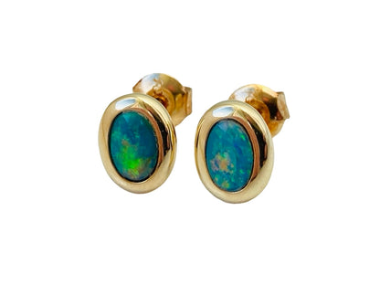 14ct Gold Opal Earrings