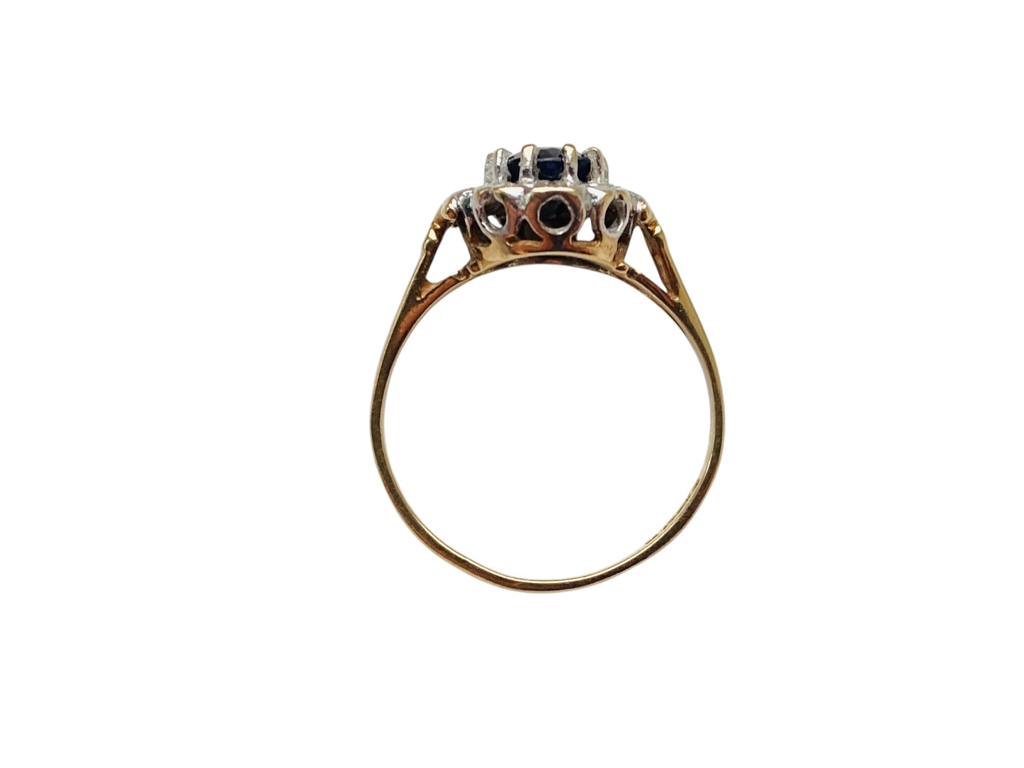 Vintage 9ct Gold Sapphire & Diamond Ring