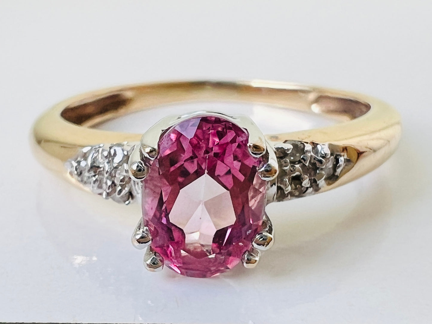 9ct Gold Pink Sapphire & Diamond Ring