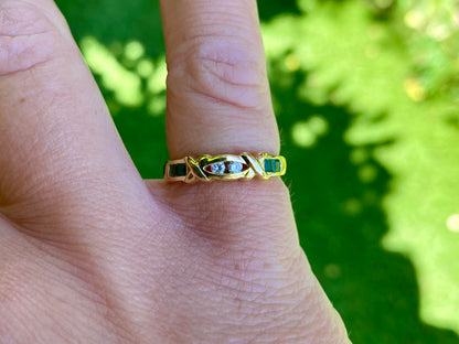 18ct Gold Emerald & Diamond Ring