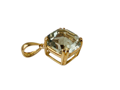 9ct Gold Green Amethyst Pendant