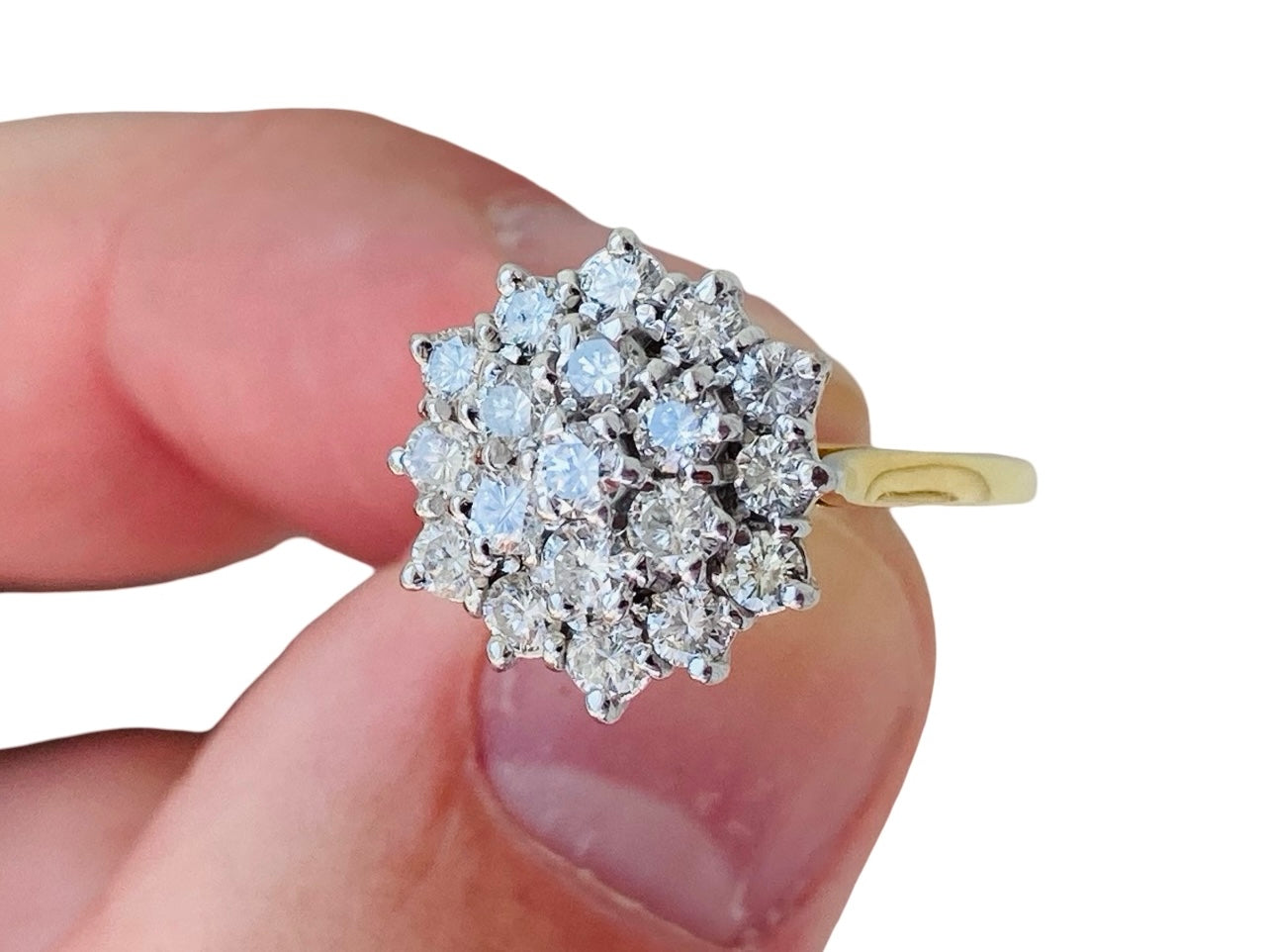 Vintage 18ct Gold Diamond Cluster Ring