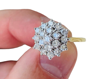 Vintage 18ct Gold Diamond Cluster Ring