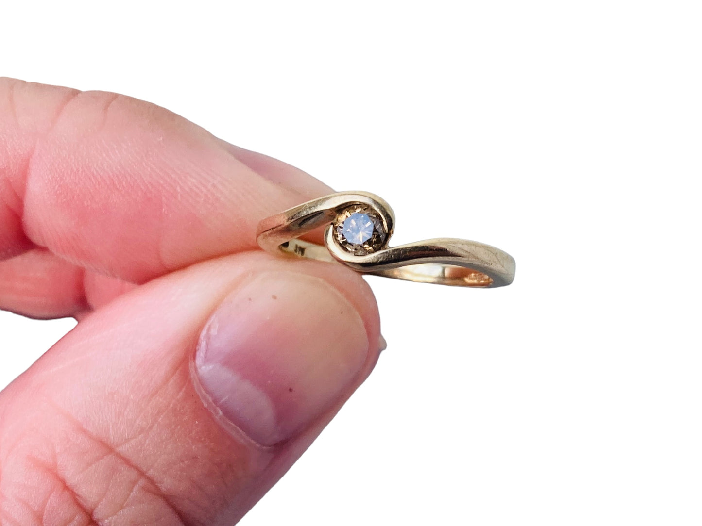 9ct Gold Champagne Diamond Ring