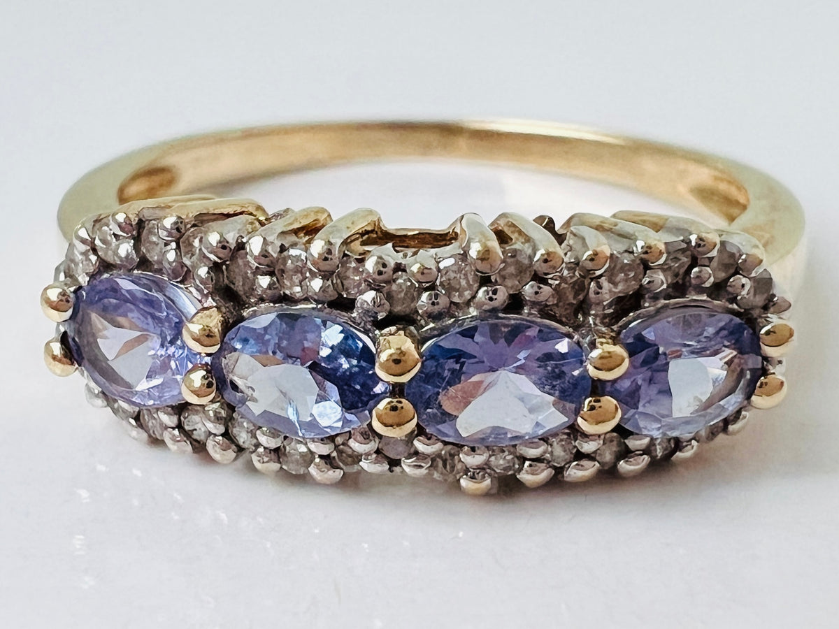 9ct Gold Tanzanite & Diamond Ring