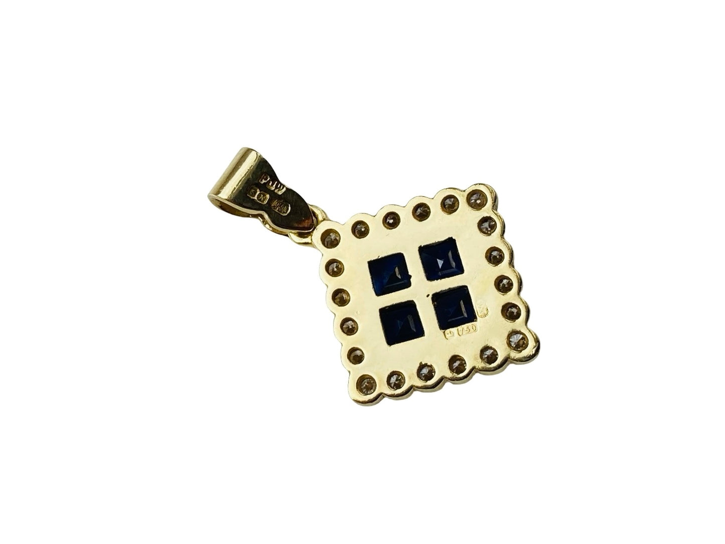 Vintage 18ct Gold Sapphire & Diamond Pendant