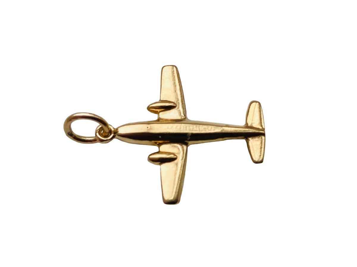 Vintage 9ct Gold Aeroplane Pendant
