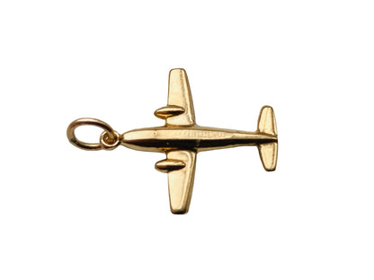 Vintage 9ct Gold Aeroplane Pendant