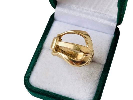 Vintage 9ct Gold Belt Buckle Ring