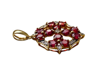 9ct Gold Ruby & Diamond Pendant