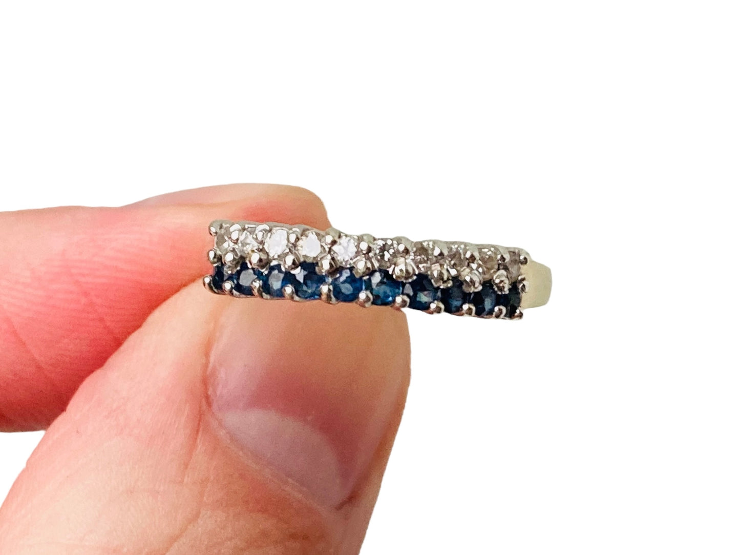 Vintage 9ct Gold Sapphire & Diamond Ring