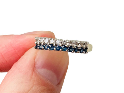 Vintage 9ct Gold Sapphire & Diamond Ring