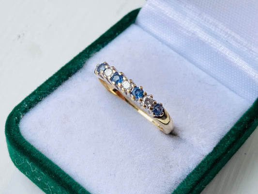 9ct Gold Sapphire & Diamond Ring