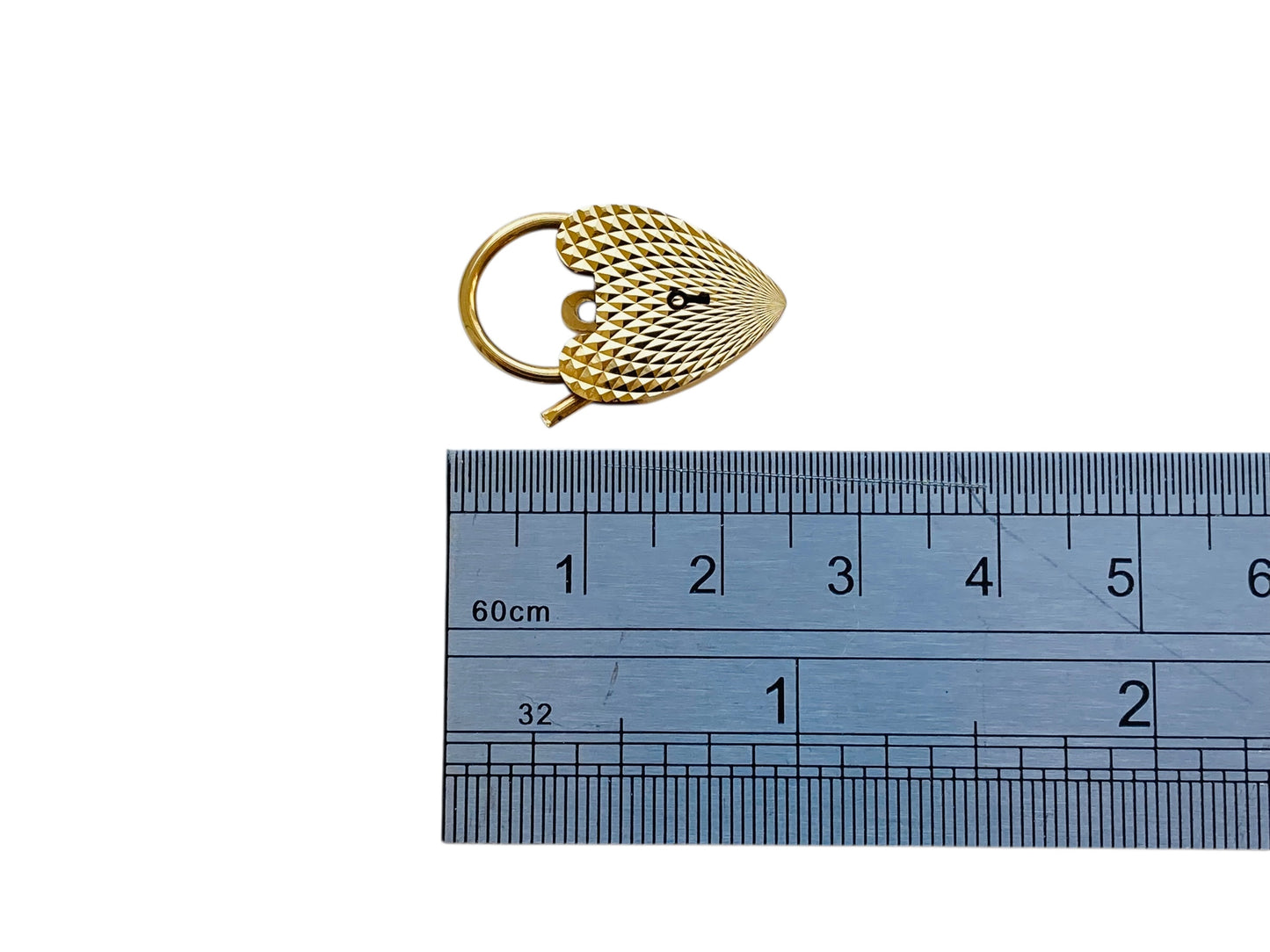 Vintage 9ct Gold Heart Padlock Clasp