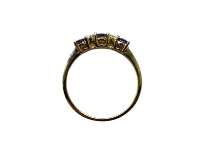 9ct Gold Spinel & Diamond Ring