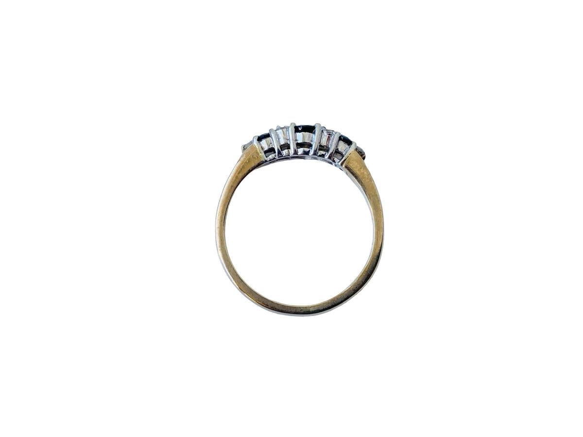 Vintage 9ct Gold Sapphire & Diamond Ring