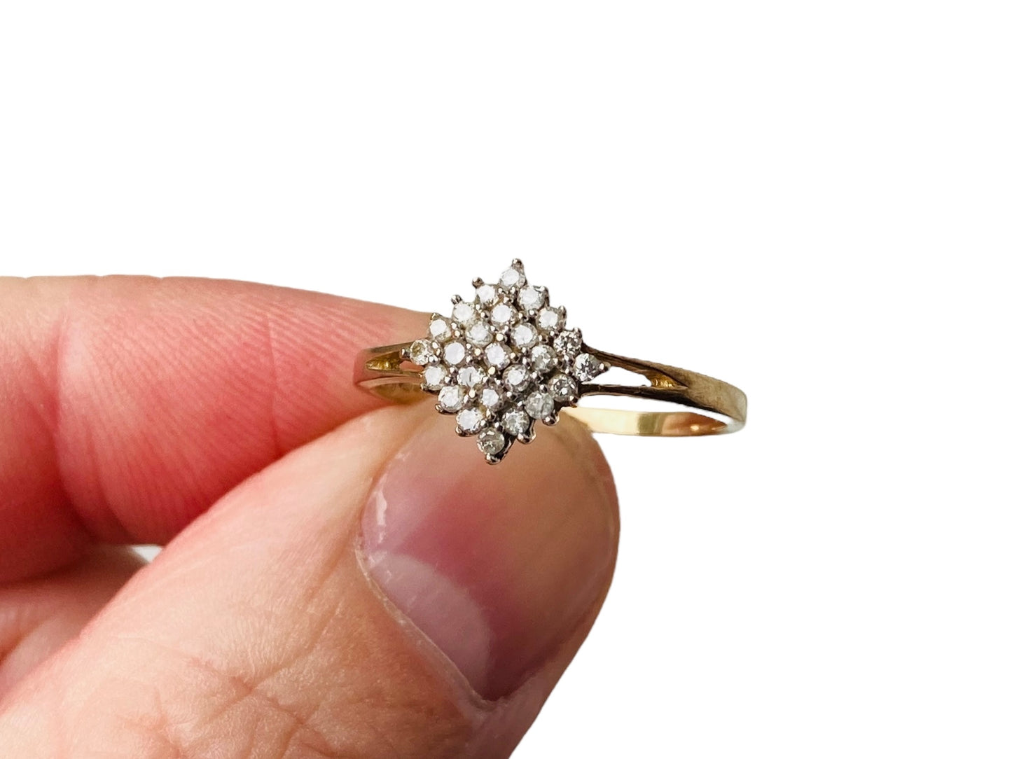 9ct Gold 0.25ct Diamond Cluster Ring