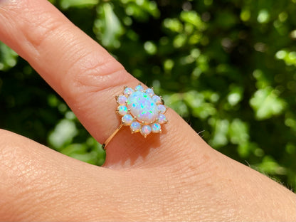 9ct Gold Synthetic Opal Ring