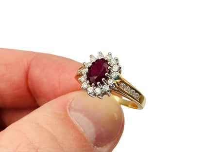 18ct Gold Ruby & Diamond Ring