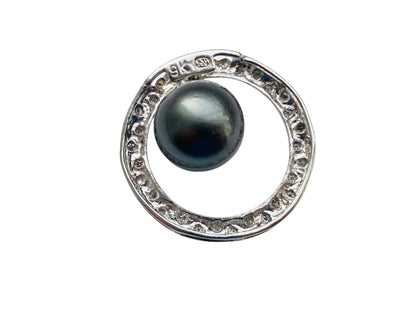 9ct Gold Pearl & Diamond Pendant