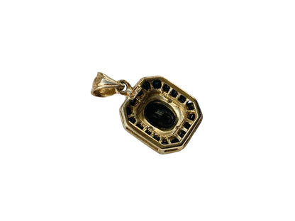 9ct Gold Sapphire & Diamond Pendant