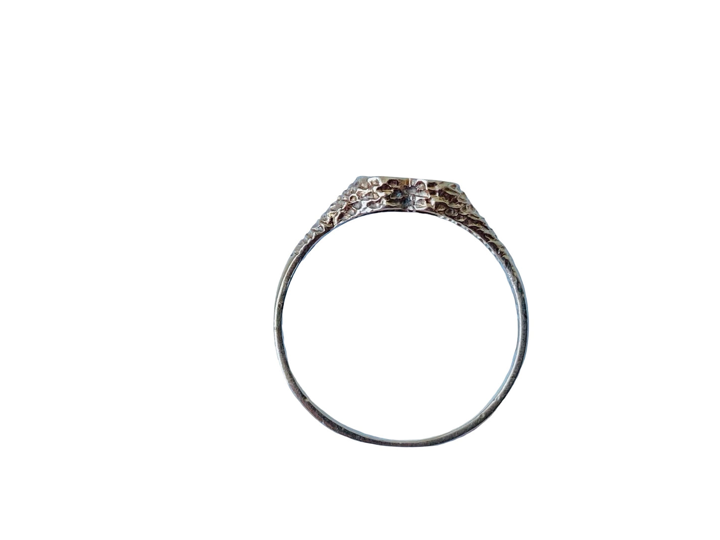 Vintage 9ct Gold Heart Diamond Signet Ring